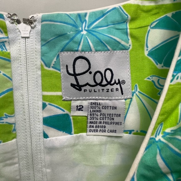 Lilly Pulitzer Lime and Aqua Umbrella Dress - Picture 3 of 3